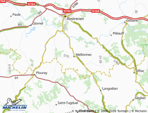 MICHELIN Mellionnec map - ViaMichelin