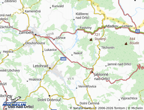 Mappa MICHELIN Nekoř - ViaMichelin