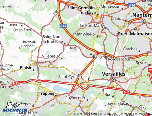 MICHELIN Rennemoulin map - ViaMichelin