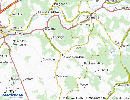 Carte MICHELIN Celles-lès-Condé - ViaMichelin