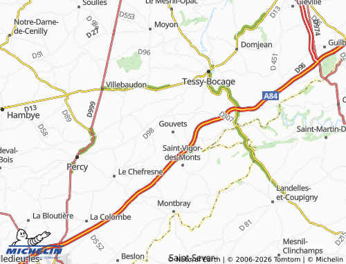 MICHELIN Gouvets map - ViaMichelin