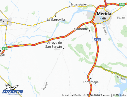Mapa MICHELIN Arroyo de San Serván - ViaMichelin