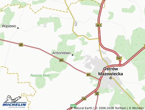 MICHELIN Antoniewo map - ViaMichelin