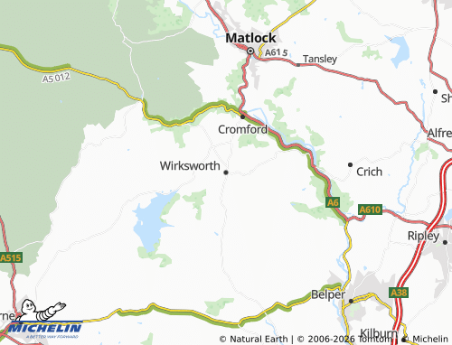 Carte MICHELIN Wirksworth - ViaMichelin