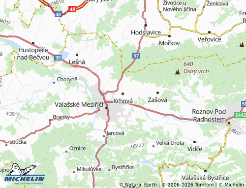 Mappa MICHELIN Krhová - ViaMichelin