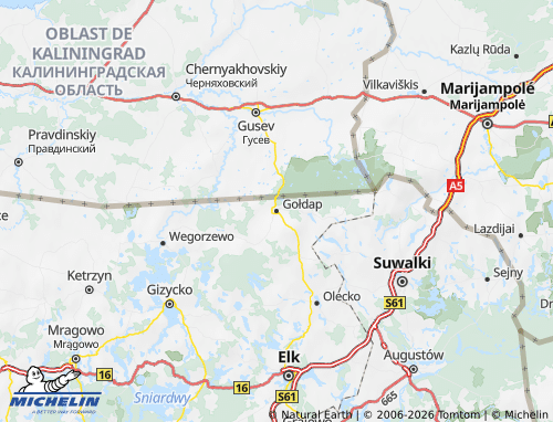 MICHELIN Gołdapski map - ViaMichelin