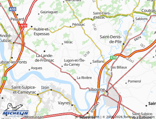 MICHELIN Villegouge map - ViaMichelin