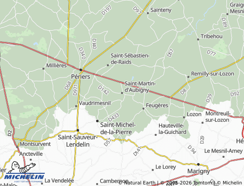 MICHELIN Saint-Martin-d'Aubigny map - ViaMichelin