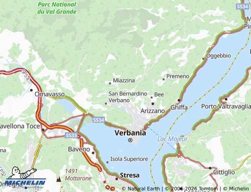 MICHELIN Cambiasca map - ViaMichelin