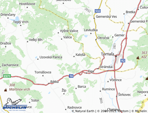 MICHELIN Kaloša map - ViaMichelin