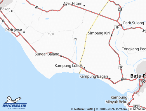 MICHELIN Parit Ibrahim map - ViaMichelin