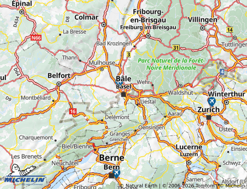 Mappa MICHELIN Basilea Città - ViaMichelin