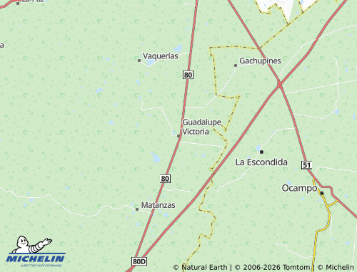 Mappa MICHELIN Guadalupe Victoria - ViaMichelin