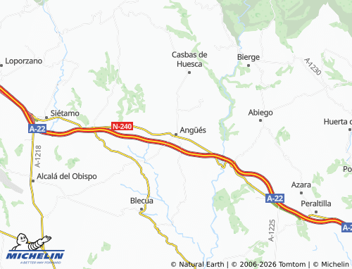Mapa MICHELIN Angüés - ViaMichelin