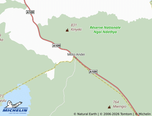 MICHELIN Mtito Andei map - ViaMichelin