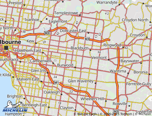 Carte MICHELIN Box Hill South - ViaMichelin
