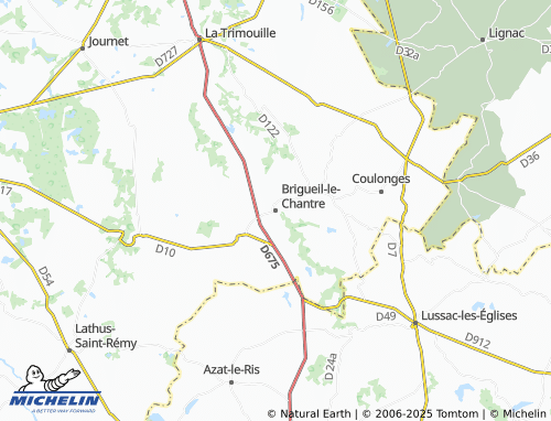 MICHELIN Brigueil-le-Chantre map - ViaMichelin