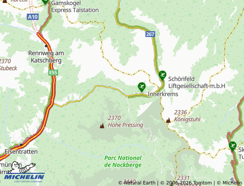 MICHELIN Innerkrems map - ViaMichelin