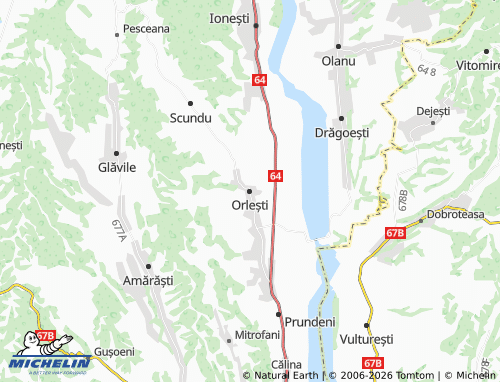 Mappa MICHELIN Orlești - ViaMichelin