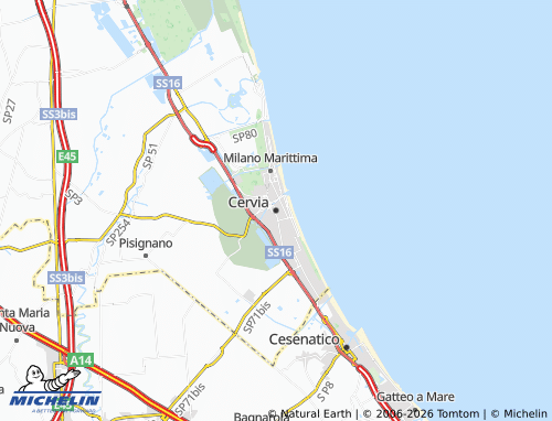 MICHELIN Cervia map - ViaMichelin