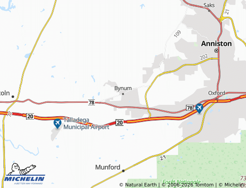 Mappa MICHELIN Bynum - ViaMichelin
