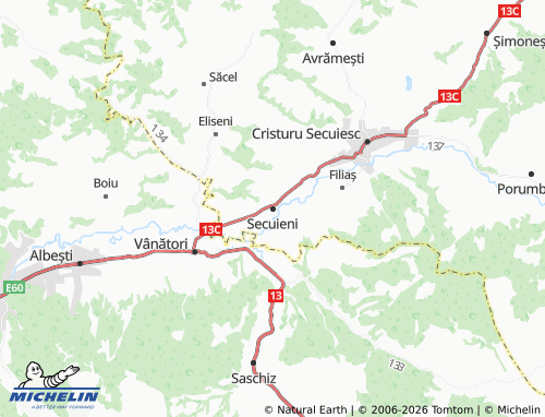 Mappa MICHELIN Secuieni - ViaMichelin