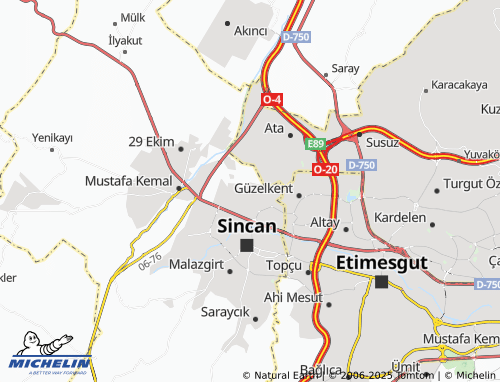 MICHELIN Gazi Osmanpaşa map - ViaMichelin