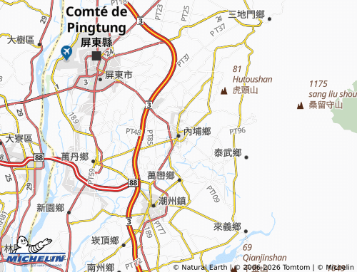 MICHELIN Neipu Township map - ViaMichelin
