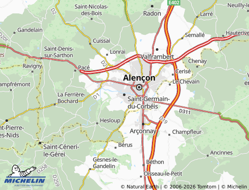 MICHELIN Saint-Germain-du-Corbéis map - ViaMichelin