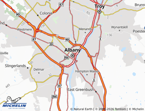 Mapa MICHELIN Albany - ViaMichelin