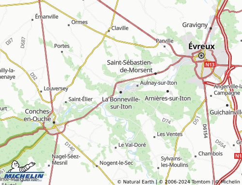 Carte MICHELIN La Bonneville-sur-Iton - ViaMichelin