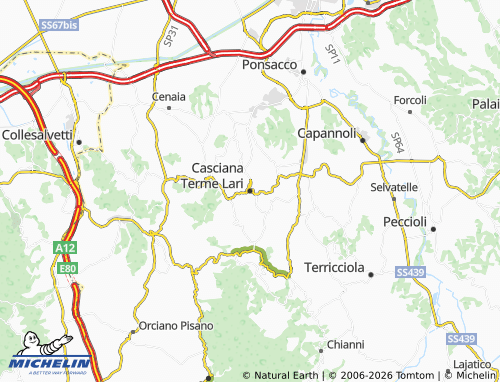 MICHELIN Casciana Terme Lari map - ViaMichelin