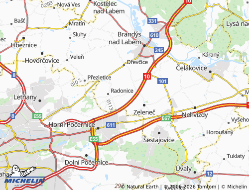 Kaart MICHELIN Dehtáry - ViaMichelin
