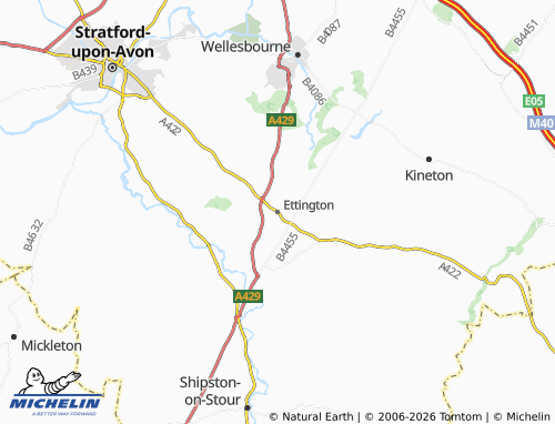 Carte MICHELIN Ettington - ViaMichelin