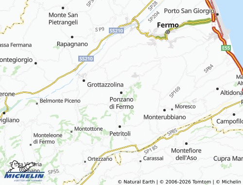 MICHELIN Ponzano di Fermo map - ViaMichelin