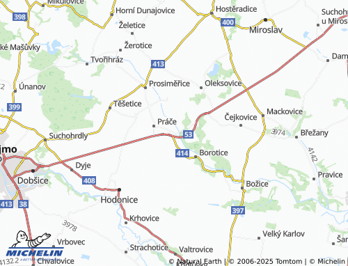 MICHELIN Lechovice map - ViaMichelin