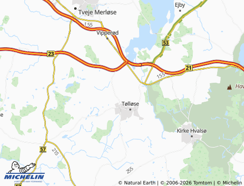 MICHELIN Lunderød map - ViaMichelin