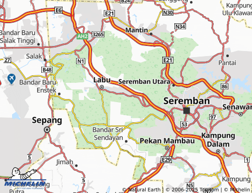 Carte MICHELIN Kampung Labu Ulu Batu 8 - ViaMichelin