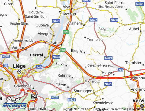 MICHELIN Barchon map - ViaMichelin