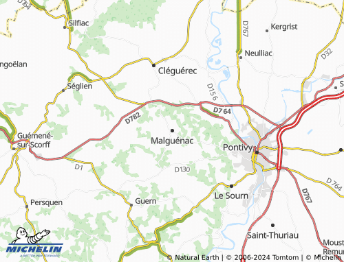 MICHELIN Malguénac map ViaMichelin