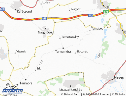 Mapa MICHELIN Tarnaméra - ViaMichelin