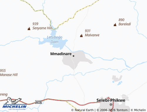 MICHELIN-Landkarte Mmadinare - ViaMichelin