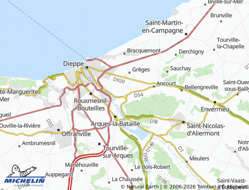 MICHELIN Martin-Église map - ViaMichelin