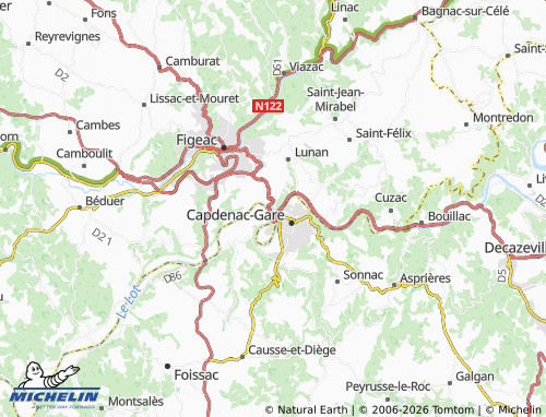 MICHELIN Capdenac map - ViaMichelin