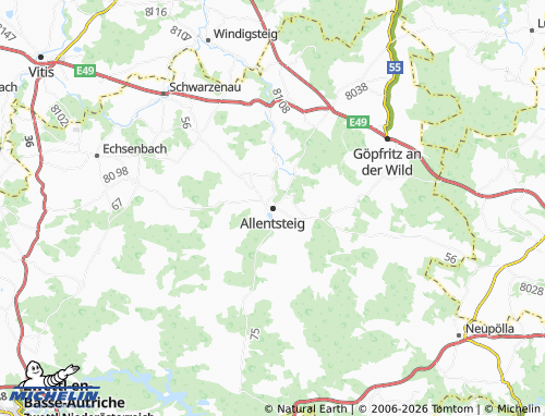 MICHELIN Allentsteig map - ViaMichelin