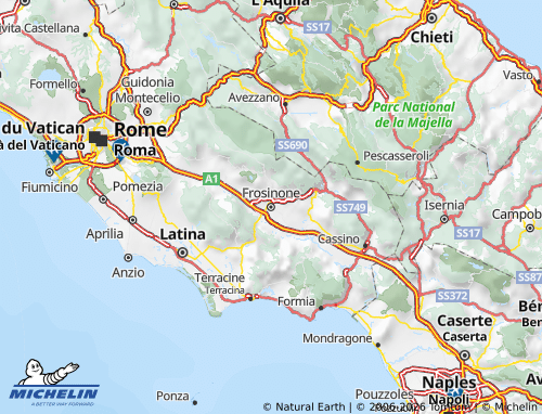 Kaart MICHELIN Frosinone - ViaMichelin
