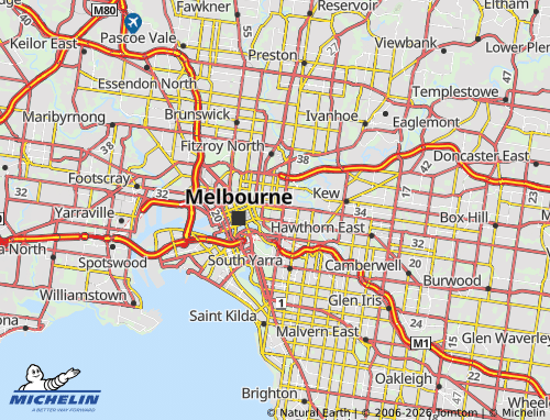 Mappa MICHELIN East Melbourne - ViaMichelin