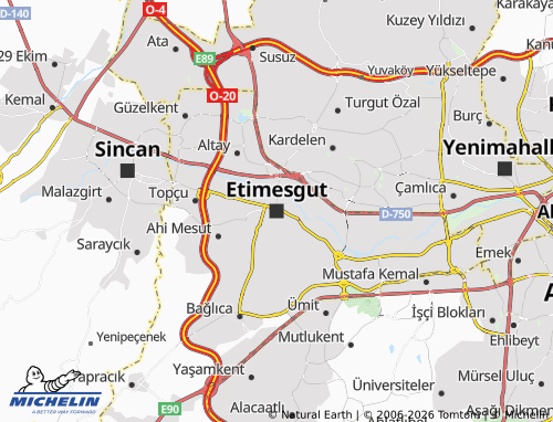 Mapa MICHELIN Etimesgut - ViaMichelin