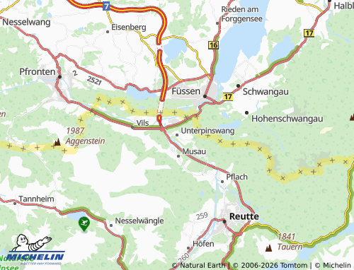 MICHELIN Unterpinswang map - ViaMichelin