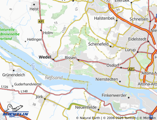 MICHELIN Rissen map - ViaMichelin